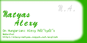 matyas alexy business card